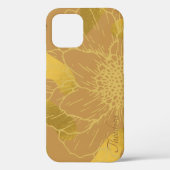Elegant Gold Leaf en Flower Background Case-Mate iPhone Case (Achterkant)