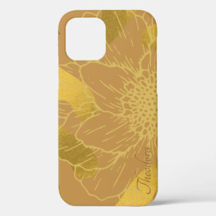 Elegant Gold Leaf en Flower Background Case-Mate iPhone Case