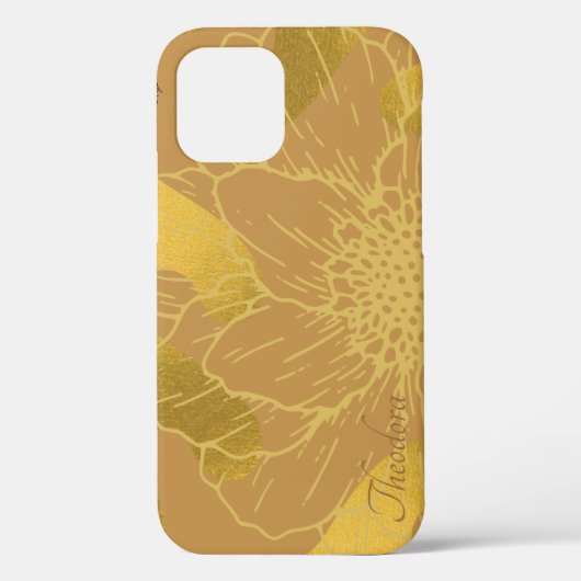 Elegant Gold Leaf en Flower Background Case-Mate iPhone Case (Achterkant)