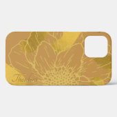 Elegant Gold Leaf en Flower Background Case-Mate iPhone Case (Achterkant (horizontaal))