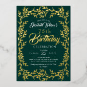 Elegant Gold Leaf Folie Uitnodiging (Voorkant)