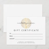 Elegant Gold Leaf Logo Cadeaubon (Voorkant / Achterkant)