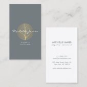 Elegant Gold Leaf Logo op leisteen verticaal Visitekaartje (Voorkant / Achterkant)