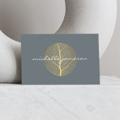 Elegant Gold Leaf Logo op leisteen Visitekaartje