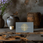 Elegant Gold Leaf Logo op leisteen Visitekaartje