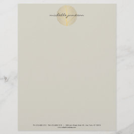 Elegant Gold Leaf Logo op Tan Briefhoofd