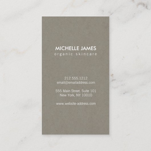 Elegant Gold Leaf Logo op Tan Cardboard Look Visitekaartje (Achterkant)