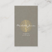 Elegant Gold Leaf Logo op Tan Cardboard Look Visitekaartje (Voorkant)