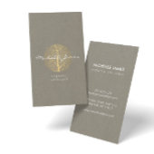 Elegant Gold Leaf Logo op Tan Cardboard Look Visitekaartje