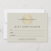 Elegant Gold Leaf Logo op Tan Gift Certificaat (Voorkant)