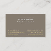 Elegant Gold Leaf Logo op Taupe Visitekaartje (Achterkant)