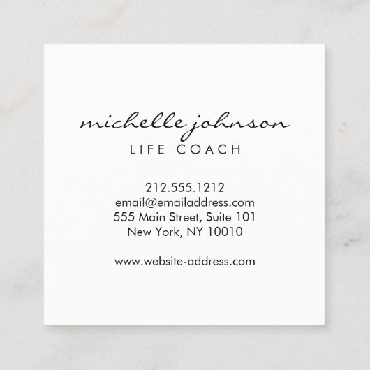 Elegant Gold Leaf Logo op Wit Vierkante Visitekaartje (Achterkant)