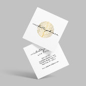 Elegant Gold Leaf Logo op Wit Vierkante Visitekaartje