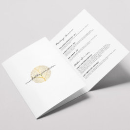 Elegant Gold Leaf Logo Salon, Spa Brochure Drieluik Kaart