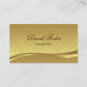 Elegant Gold Leaf-look met Luxury Damask Visitekaartje