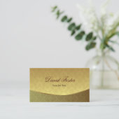 Elegant Gold Leaf-look met Luxury Damask Visitekaartje (Staand voorkant)