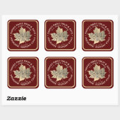 Elegant Gold Leaf Maple Syrup Sticker 1,5 inch of  (Vel)