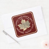 Elegant Gold Leaf Maple Syrup Sticker 1,5 inch of  (Envelop)