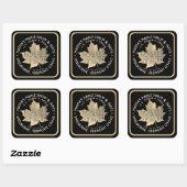 Elegant Gold Leaf Maple Syrup Sticker 1,5 inch of  (Vel)