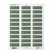 Elegant Gold Leaf Minimal Botanisch Groen Etiket (Full Sheet)
