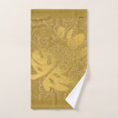 Elegant Gold Leaf Ocher Classic Patroon Bad Handdoek (Handdoek)