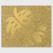 Elegant Gold Leaf Ocher Classic Patroon Cadeaupapier (Vlak)