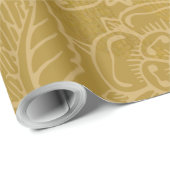 Elegant Gold Leaf Ocher Classic Patroon Cadeaupapier (Rol Hoek)