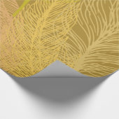 Elegant Gold Leaf Olive Background Cadeaupapier (Hoek)