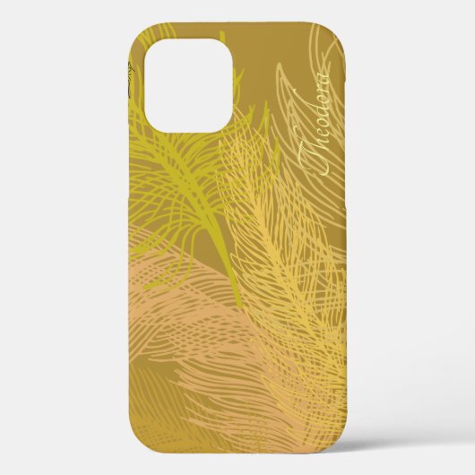 Elegant Gold Leaf Olive Background Case-Mate iPhone Case (Achterkant)