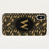 Elegant Gold Leaf Pattern Monogram Case-Mate iPhone Case (Achterkant (horizontaal))
