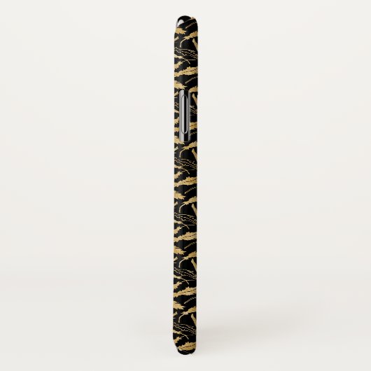 Elegant Gold Leaf Pattern Monogram Case-Mate iPhone Case (Achterkant / rechts)