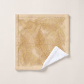 Elegant Gold Leaf Peach-achtergrond Bad Handdoek (Wasdoekje)