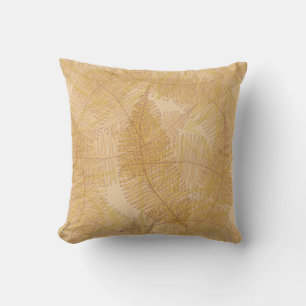 Elegant Gold Leaf Peach-achtergrond Kussen