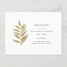 Elegant Gold Leaf Save the Date