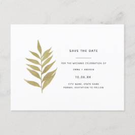 Elegant Gold Leaf Save the Date Uitnodiging Briefkaart