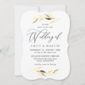 Elegant Gold Leaf Spring Fall Wedding Kaart (Voorkant)