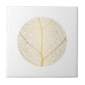 Elegant Gold Leaf Tree - keramische tegels Tegeltje (Voorkant)