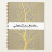 Elegant Gold Leaf Tree Patroon Afsprakenboek Planner (Voorkant)