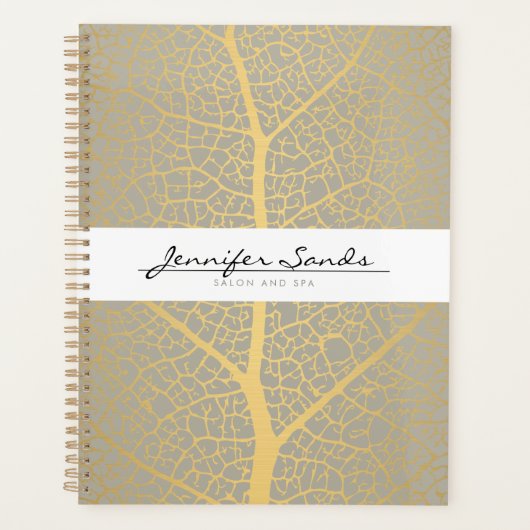 Elegant Gold Leaf Tree Patroon Afsprakenboek Planner (Voorkant)