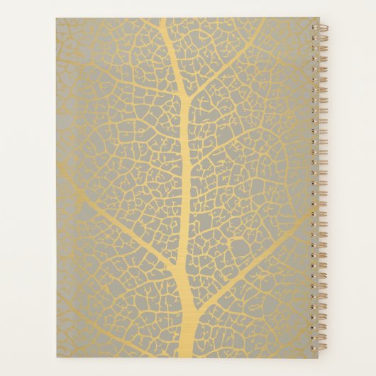Elegant Gold Leaf Tree Patroon Afsprakenboek Planner (Achterkant)