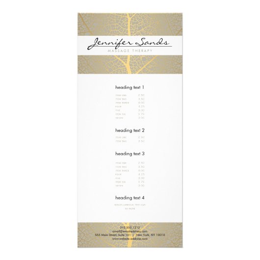 Elegant Gold Leaf Tree Patroon Reclamekaart (Voorkant)