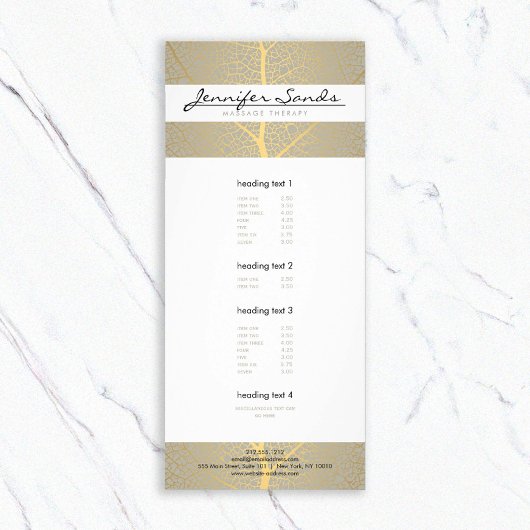 Elegant Gold Leaf Tree Patroon Reclamekaart