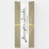 Elegant Gold Leaf Tree Patroon Spandoek (Verticaal)
