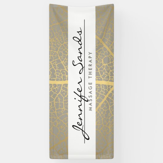 Elegant Gold Leaf Tree Patroon Spandoek (Verticaal)