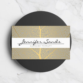 Elegant Gold Leaf Tree Patroon Visitekaartje
