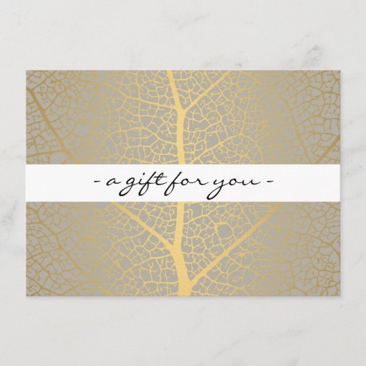 Elegant Gold Leaf Tree Pattern Cadeaubon (Voorkant)