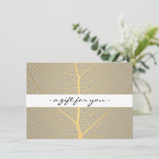 Elegant Gold Leaf Tree Pattern Cadeaubon (Staand voorkant)
