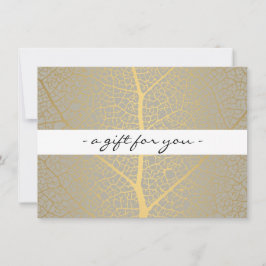 Elegant Gold Leaf Tree Pattern Cadeaubon