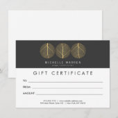 Elegant Gold Leaf Trio Logo Cadeaubon (Voorkant / Achterkant)