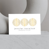 Elegant Gold Leaf Trio Logo op Wit Visitekaartje